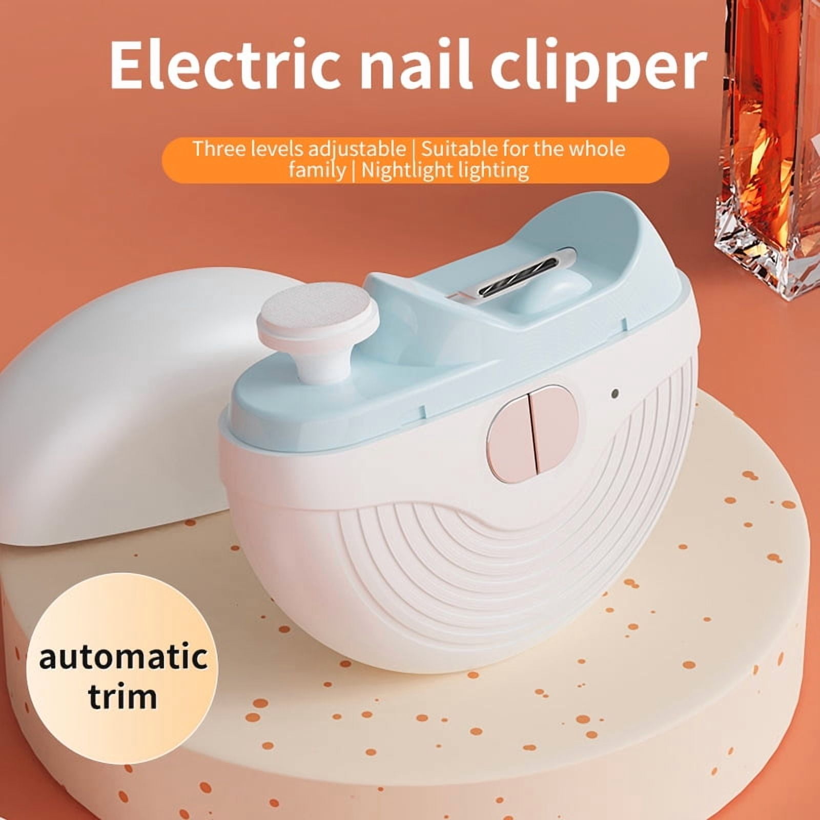 Electric Nail Clipper, 3-Speed Automatic Nail Trimmer, 360° Rotating Grinding Nail File for Kids, Seniors & Adults, Safe for Thick Nails