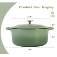 thumbnail image 3 of Olla de hierro fundido esmaltada EDGING CASTING para horno holandés con tapa para hornear pan, cocinar, doble asa, 7 cuartos, verde pistacho, 3 of 5