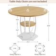 thumbnail image 3 of Pikvki 42" Round Dining Table with Seorage Shelf, 3 Tier Circle Kitchen Table for Dining Room, Natural Oak, 3 of 9