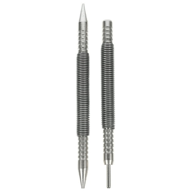 GOOHOCHY Punchón de clavo de 2 piezas de resorte Spring Punch de resorte de martillo multifunción sin martillo para metal de madera de vidrio