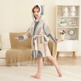 thumbnail image 4 of FORMRS Niños Bathrobe Unisex Hooded Robe Soft Plush Pajamas Sleepwear, Size 7-9T, Abstract Shapes, 4 of 7