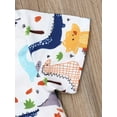 thumbnail image 6 of Loalirando Toddler Baby Boy Dinosaur Print Shirt Outfits Casual Button Down Top Solid Shorts Set Summer Clothes, 6 of 8
