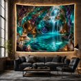 thumbnail image 6 of Fantastical Magical Cavern with Interior Pool Clear, Mystical Fantasy for Space Lovers, Wall Decor, Thanksgiving Hostess Gift, Tapestry Wall Hanging for Dorm and Living Room, 6 of 7