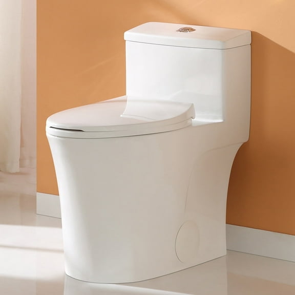 HOROW Compact One Piece Toilet with Comfort Seat ADA Height 17.3" Elongated Dual Flush 0.8/1.28 GPF