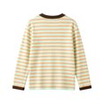 thumbnail image 4 of Spazoro Girls Long Sleeve T-Shirts, Relaxed Fit Crew Neck Long Sleeve Striped Stretchy Fall Spring Casual Tops Tee for Daily Wear Gold Size 7-8, 4 of 8