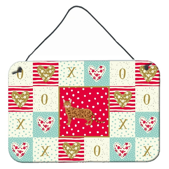 Carolines Treasures CK5563DS812 Bengal 2 Cat Love Wall or Door Hanging Prints 8x12 multicolor