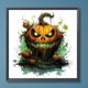 thumbnail image 2 of 5D DIY pintura de diamante redondo completo Kit de calabaza de Halloween decoración del hogar 30x30cm, 2 of 9