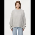 thumbnail image 4 of Suéter de Mujer, Cuello Redondo, Larga, Holgado, Tejido Suave, Dobladillo Acanalado, para Otoño e Invierno. Gris Talla Única, 4 of 9