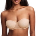 thumbnail image 2 of Sostén DOBREVA Strapless de Malla Transparente con Aros Beige Talla 36DD Plus Size, 2 of 6