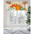 thumbnail image 5 of Fall Thanksgiving Kitchen Valances for Windows Orange Teal White Pumpkin Valance Curtains&nbsp; for Kitchen /Living Room/Bedroom/ Bathroom Decor, 42"x12 " ,Rod Pocket 1 Panel, Retro Maple Leaf, 5 of 7