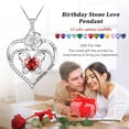thumbnail image 5 of Beautlace Forever Love Butterfly Heart Necklace,925 Sterling Silver Rose Flower Pendant Necklace Jewelry Birthday Christmas Valentines Mother's Day Gifts for Women Mom -January, 5 of 9