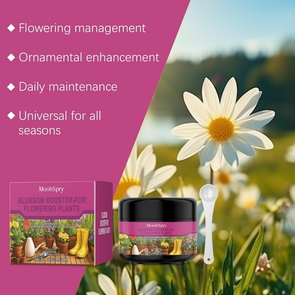 Blossom Booster Flower Food – Organic Bloom Enhancer for Roses, Tomatoes & Houseplants | All-Season Plant Nutrition Powder | Fast-Absorbing Fertilizer | Beginner Gardening Supplies