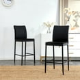 thumbnail image 3 of Smilegend Black Leather Barstool Dining Counter Height Chair Set of 2 - Sturdy and Durable Multi-Function Chair with Unique Design - High Quality Material with Comfortable Experience, 3 of 8