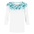 thumbnail image 4 of DeHolifer Womens Tops 3/4 Sleeve Crewneck Casual Printed Comfy Lightweight Summer Tee Tops Multicolor XL, 4 of 5