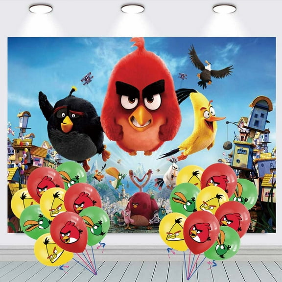 Angry Birds Backdrop Banner Balloons Party Decorations Supplies Taspestry Wall Decor Background Poster