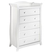 Stork Craft Aspen 5 Drawer Chest-Color:White