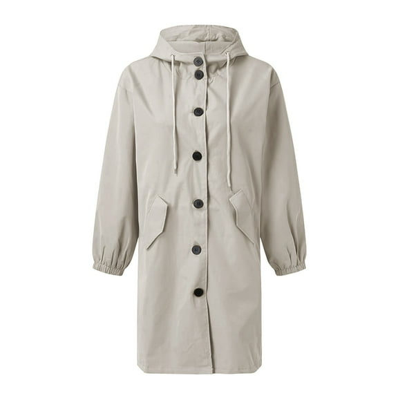 iHPH7 Softshell Jacket Long Jackets for Women Womens Raincoats Waterproof with Hood Softshell Jacket Women Travel Rain Coats for Women Packable Hiking Rain Jacket Women Packable Rain Jacket Beige L