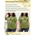 thumbnail image 6 of Anbech Sunflower Plus Size T-Shirts for Women Graphic LOVE Sunflower Print Oversize Short Sleeves T-Shirt with Round Neck, 6 of 9