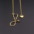 thumbnail image 4 of Collar con colgante de estetoscopio con forma de corazón, joyería para mujeres y niñas, regalo de San Valentín (dorado), 4 of 6