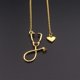 thumbnail image 4 of Collar con colgante de estetoscopio con forma de corazón, joyería para mujeres y niñas, regalo de San Valentín (dorado), 4 of 6