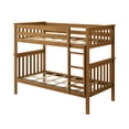 thumbnail image 3 of Max & Lily Twin over Twin Bunk Bed for Kids, Solid Wood Bunk Beds with Ladder, Pecan, 3 of 13