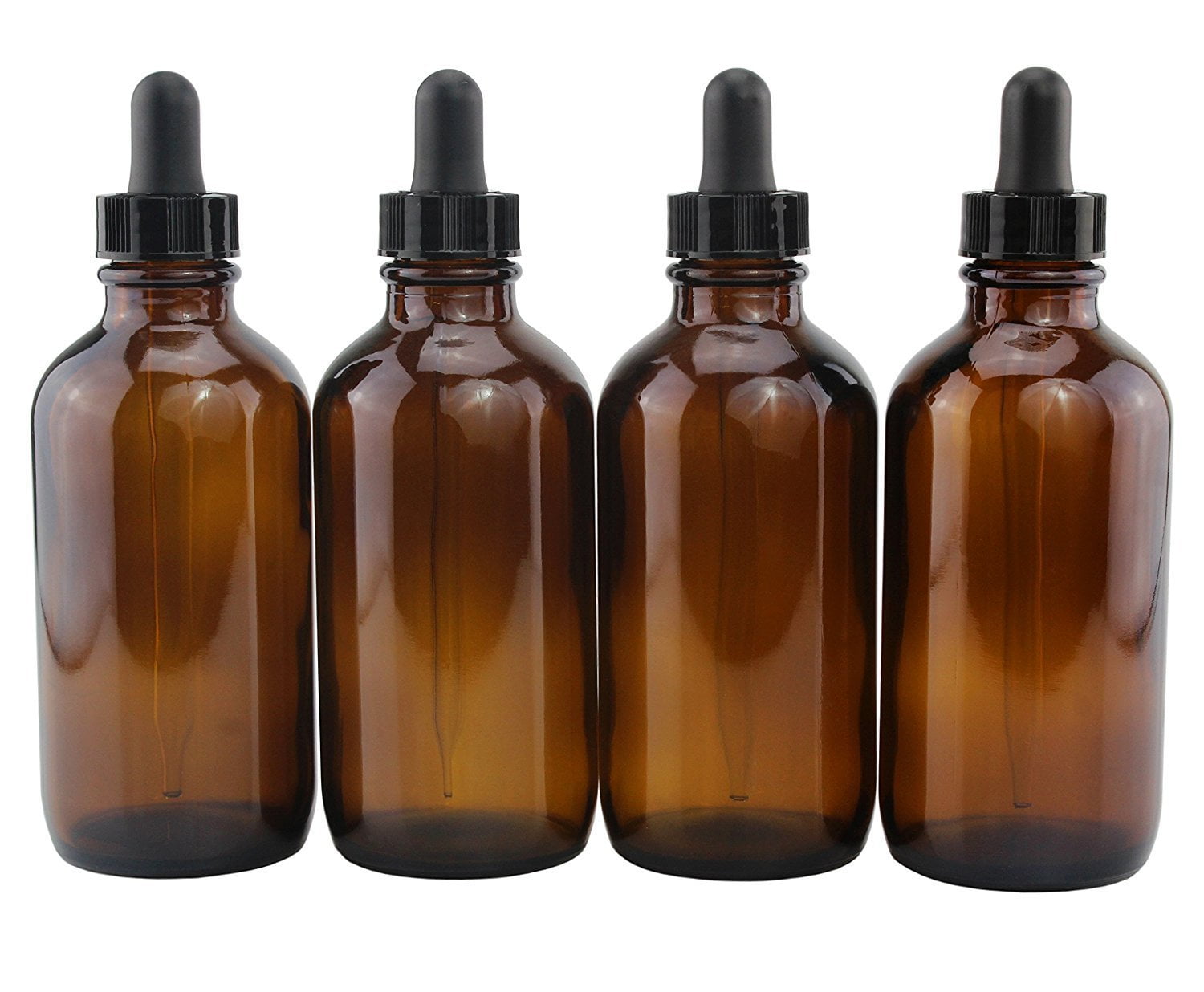 4oz Amber Glass Dropper Bottles, Refillable Glass Bottles for Essential