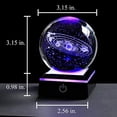 thumbnail image 2 of 3.15” Solar System Crystal Ball 3D Sun System Planets Model Globe with LED Base Home Decorative Ornament Astronomy Gifts, 2 of 4