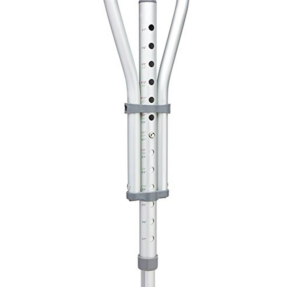Quick Fit Push Button Aluminum Crutches, Adjustable, 4' 7" To 6' 7