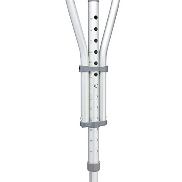Quick Fit Push Button Aluminum Crutches, Adjustable, 4' 7" To 6' 7