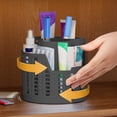 thumbnail image 4 of Rotating Mesh Desk Organizer, Round Spinning Pen & Candy Holder with 4 Compartments, Multi-Functional Desktop Storage Caddy for Office, Art Supplies, Classroom & Home, Black, 4 of 6
