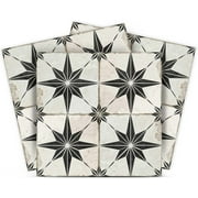 Mi Alma Star Shaped Dark Gray Tile Stickers - Removable Vinyl 4x4, 24 pcs