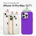 thumbnail image 2 of for iPhone 14 Pro Max Case Silicone, Compatible with MagSafe, with 2X Screen Protector + 2X Camera Lens Protector, Liquid Silicone Shockproof Protective iPhone 14 ProMax Case, Neon Purple, 2 of 16