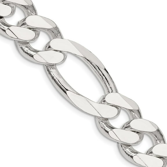 Primal Silver Sterling Silver 15mm Figaro Chain