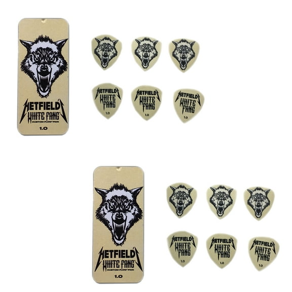 Dunlop Guitar PIcks White Fang Pick 2 Tins  12 Picks 1.0mm James Hetfield