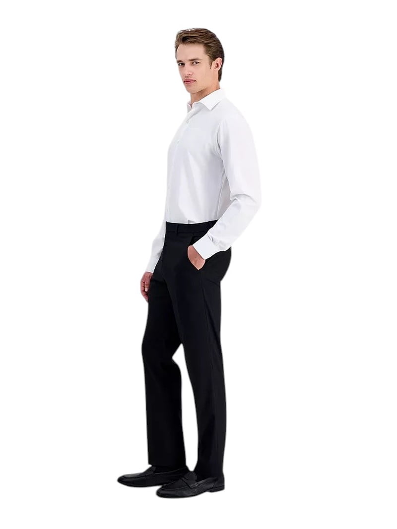 alfani black dress pants Mens Slim fit 36 / 34 Solid Stretch Slant Pocket