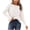 White, variant on WREESH Fashion Pullover Women's Solid Color Long Sleeved Knitted Sweater Round Neck Top Sweater Black
