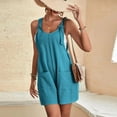 thumbnail image 7 of LEKODE Jumpsuits Rompers Sleeveless Jumpsuits Adjustable Outfits Loose Overalls Ruched Rompers Travel Jumpsuits for Women Casual Soft Cute Clothes Summer Rompers for Women 2026 D Sky Blue XXL, 7 of 7