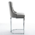 thumbnail image 5 of MIKIBAMA Gray Velvet Barstools with Backs, Counter Height, Modern, Tufted, Set of 2, 5 of 12