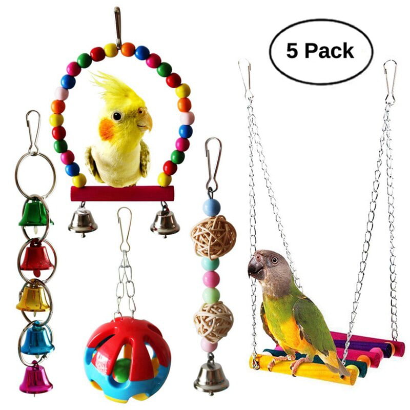 Monkeybrother Pet Bird Parrot Budgie Cockatiel Parakeet Cage Hammock Swing Toy Hanging Toy Ladder Bird Toy