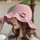 thumbnail image 5 of Sombrero de pescador con borde ondulado para mujer, gorro de pescador con borde ondulado de 56-58cm de circunferencia, gorro de sol hueco de punto con flores, gorro de lavabo plegable y transpirable, 5 of 5