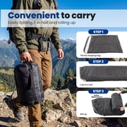 edx Double Sleeping Bag for Adults with 2 Pillows, Queen Size Waterproof Sleeping Bag 2 in 1 Design, Lightweight for Camping Travel, Black