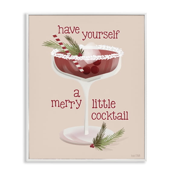 Stupell Industries - Merry Little Cocktail White Framed Giclee Art, 24 x 30, Made In USA
