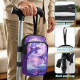 thumbnail image 5 of COEQINE Large Capacity Forearm Crutch Bag for Seniors Purple Dolphin Moon Elbow Crutch Attachment, Zipper Pouch, 2 Pockets, Lightweight, for Walking Cane & Hiking Stick, 5 of 7
