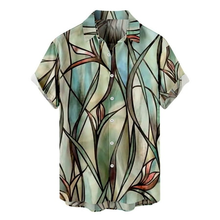 

HSMQHJWE Mens Under Armour Shirt Flag Shirt Mens Printed Hawaiian Shirts Short Sleeve Button Down Beach Shirts Scrub Tops Long Sleeve Men