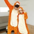 thumbnail image 3 of Traje de pijama de tigre Kigurumi para adultos y niños, mono de Animal familiar, ropa de dormir de franela cálida, disfraces de Cosplay de Anime con capucha, Invierno, 3 of 3