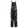 thumbnail image 5 of Women's Floral Print Overalls Loose Linen Baggy Bib Pants Casual Wide Leg Jumpsuit Boho Suspender Pants PLUS, 5 of 6