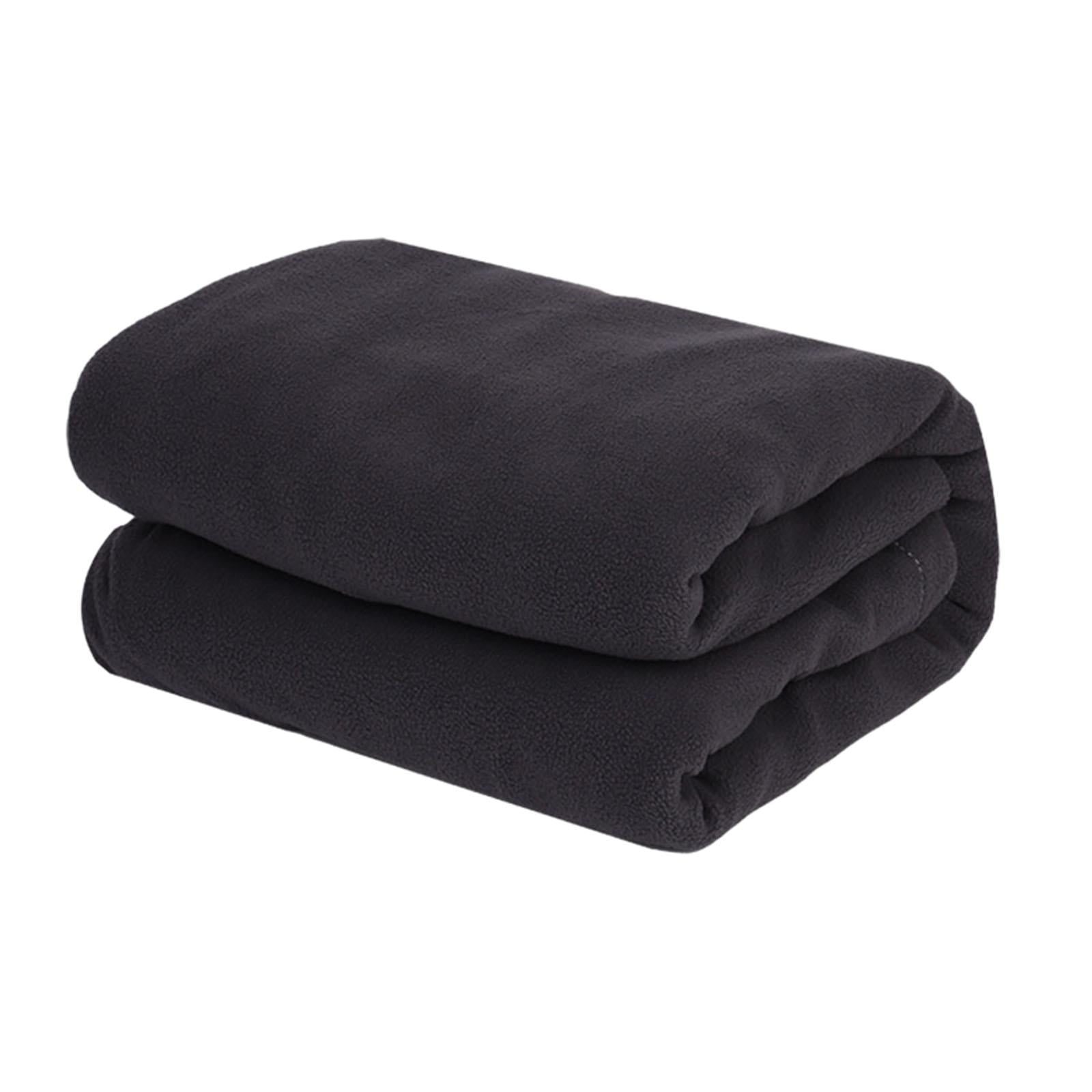 Wswqop Polar Fleece Sleeping Bag Liner Emergency Blanket for Adults Portable Camping Blanket for Traveling Backpacking Cold Weather , Dark Gray