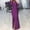 Purple, variant on Wedding Guest Dresses,Prom Dresses Fashion Women Solid Color Long Sleeve V-Neck Long Formal Dress Maxi Dresses,Formal Dresses,Graduation Dress Gold Dress L