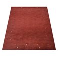 thumbnail image 3 of Rugsotic Carpets Hand Knotted Wool Area Rug 9'x12' Dark Red Contemporary Rectangle Indoor Rug for Living Room, Bedroom Antimicrobial L00109, 3 of 5