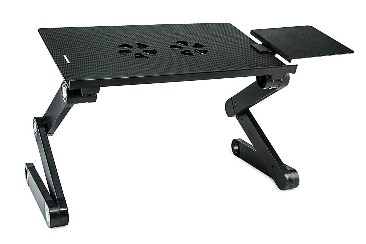 Mount-It! Adjustable Laptop Stand with Built-in Cooling Fans and Mouse Pad Tray | Portable and Lightweight
